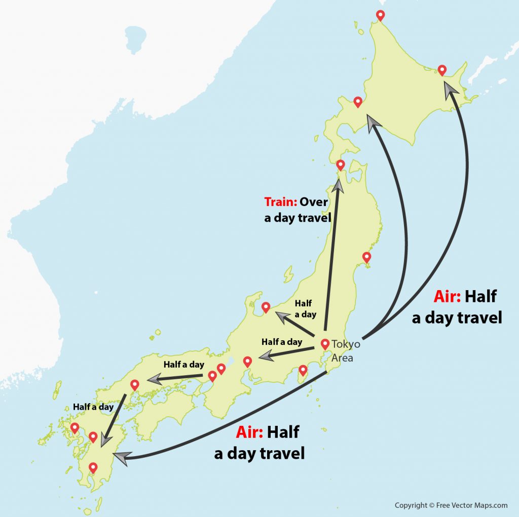 Travel times in Japan